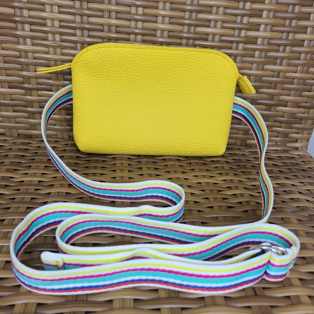 Nordstrom Belt Bag Fanny Pack Crossbody Faux Leather Yellow Colored Strap